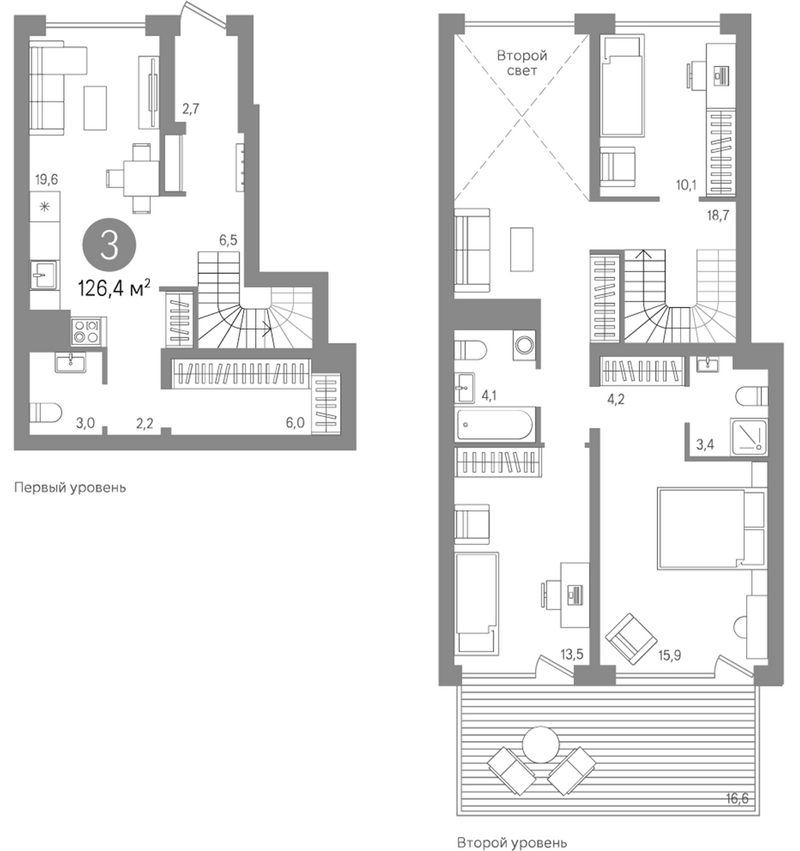 Планировка 4е-к.кв 109.80 м² в ЖК «Авиатор»