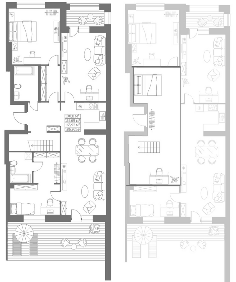 Планировка своб. план. 155.69 м² в ЖК «Собрание»