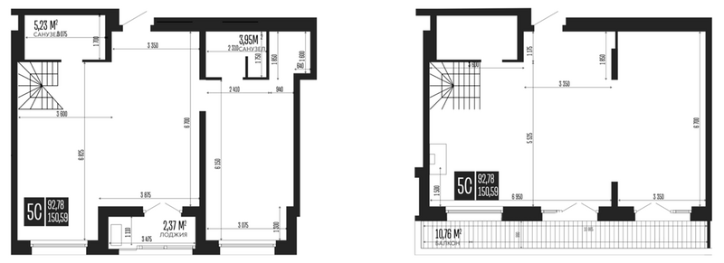 Планировка своб. план. 150.59 м² в ЖК «Опера Резиденс. Барнаул»