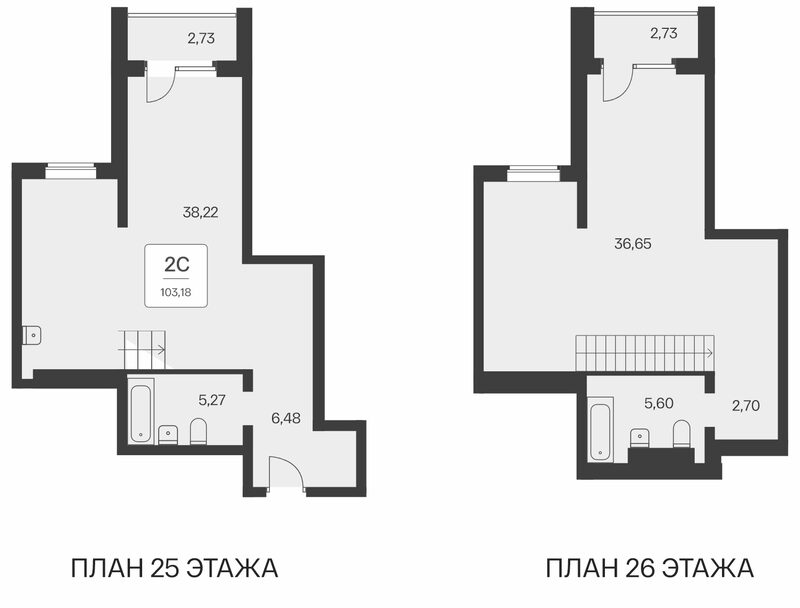 Планировка 3е-к.кв 97.72 м² в ЖК «Тайм Парк апартаменты»