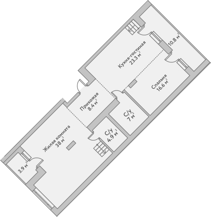 Планировка 3е-к.кв 122.80 м² в ЖК «Flora&Fauna»
