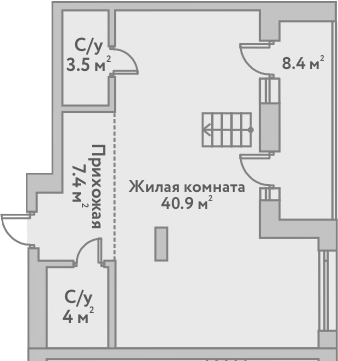 Планировка 2е-к.кв 67.40 м² в ЖК «Flora&Fauna»