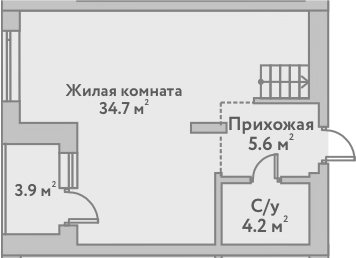 Планировка 2е-к.кв 57.70 м² в ЖК «Flora&Fauna»