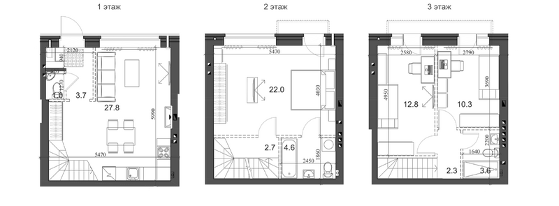 Планировка таунхаусы 91.98 м² в ЖК «Коттеджный поселок Березки Элитный»
