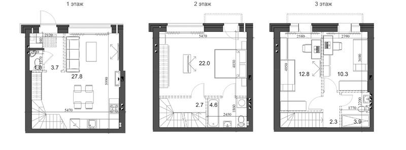 Планировка таунхаус 92.27 м² в ЖК «Коттеджный поселок Березки Элитный»