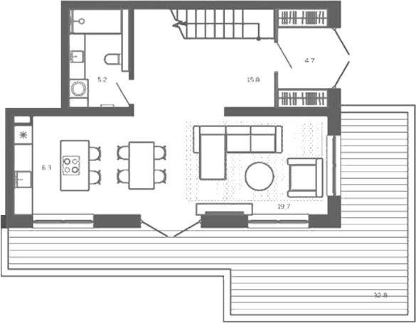 Планировка 3е-к.кв 102.05 м² в ЖК «Вышка. Барнаул»