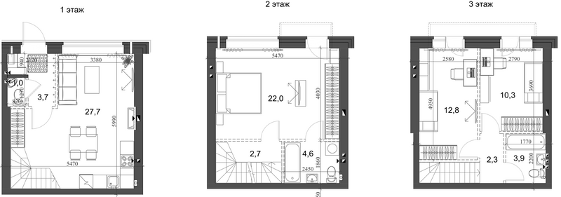 Планировка таунхаус 93.38 м² в ЖК «Коттеджный поселок Березки Новолуговое»
