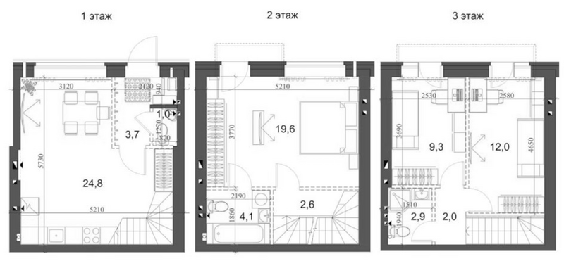 Планировка таунхаус 84.64 м² в ЖК «Коттеджный поселок Березки Новолуговое»