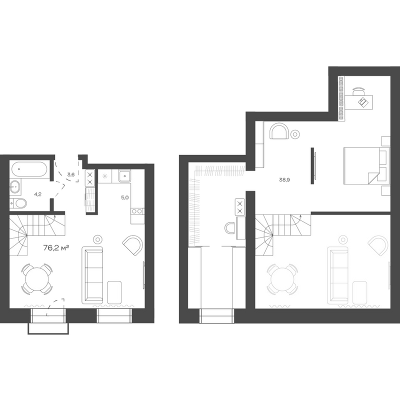 Планировка своб. план. 76.15 м² в ЖК «Freedom Village»