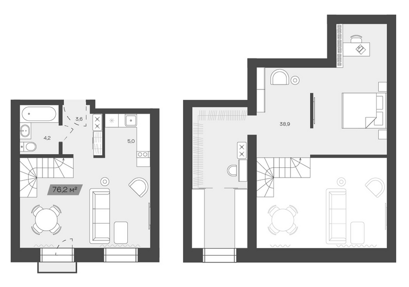 Планировка своб. план. 76.15 м² в ЖК «Freedom Village»