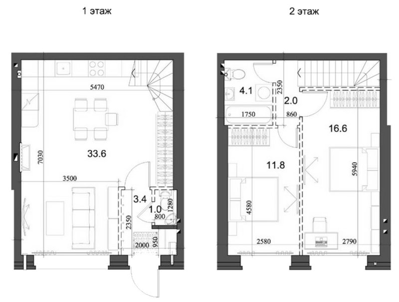 Планировка таунхаус 73.53 м² в ЖК «Коттеджный поселок Березки Элитный»