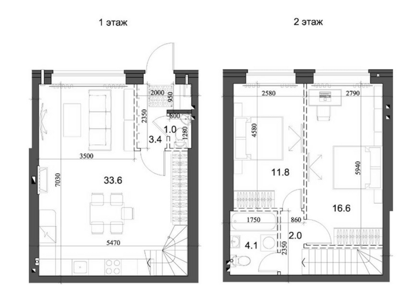 Планировка таунхаус 73.53 м² в ЖК «Коттеджный поселок Березки Элитный»