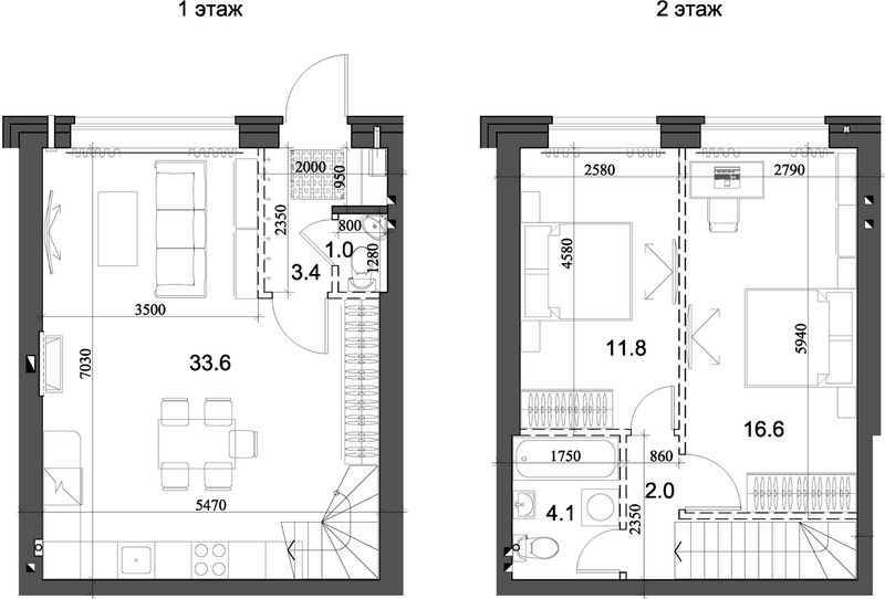 Планировка таунхаус 73.53 м² в ЖК «Коттеджный поселок Березки Элитный»
