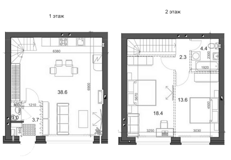 Планировка таунхаусы 83.11 м² в ЖК «Коттеджный поселок Березки Садовый»