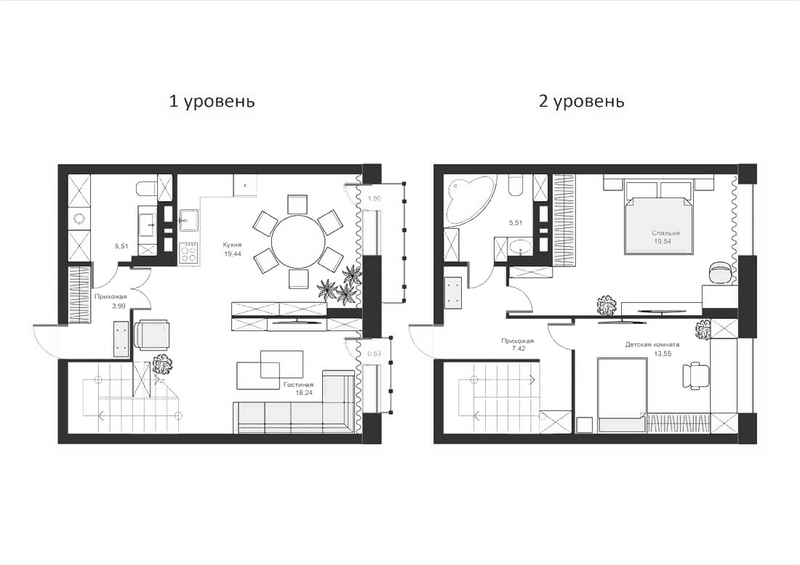 Планировка своб. план. 93.20 м² в ЖК «Марсель-2»