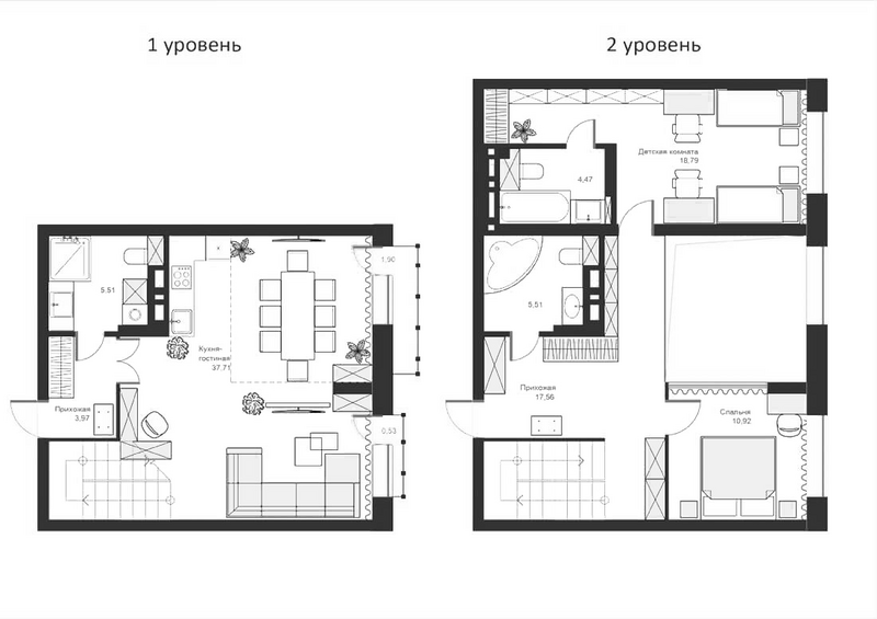 Планировка своб. план. 104.44 м² в ЖК «Марсель-2»