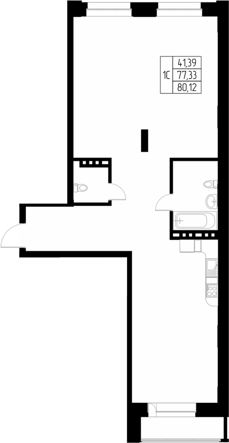 Планировка своб. план. 78.10 м² в ЖК «Олимп. Горно-Алтайск»