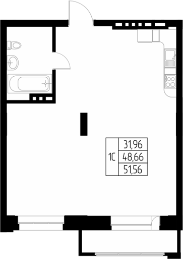 Планировка своб. план. 49.80 м² в ЖК «Олимп. Горно-Алтайск»