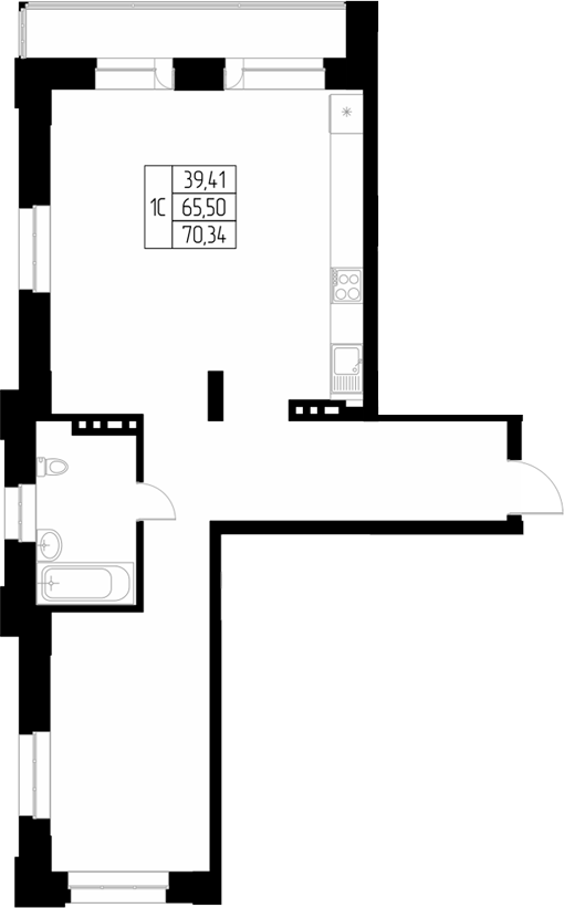 Планировка своб. план. 67.30 м² в ЖК «Олимп. Горно-Алтайск»