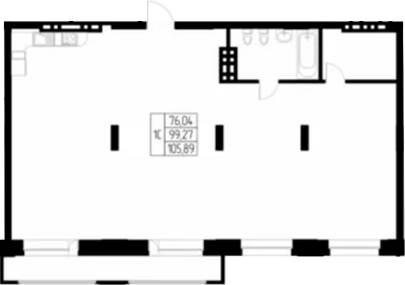Планировка свободная планировка 100.80 м² в ЖК «Олимп. Горно-Алтайск»