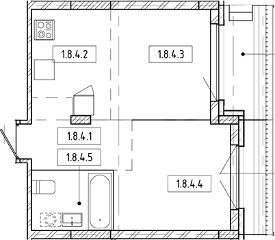 Планировка своб. план. 36.00 м² в ЖК «Европейский берег»