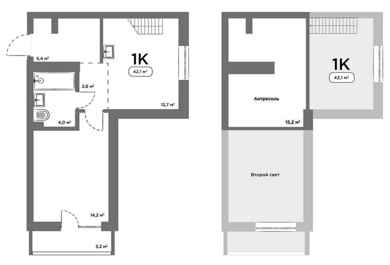 Планировка 1-к.кв 38.90 м² в ЖК «Авеню на Выборной»