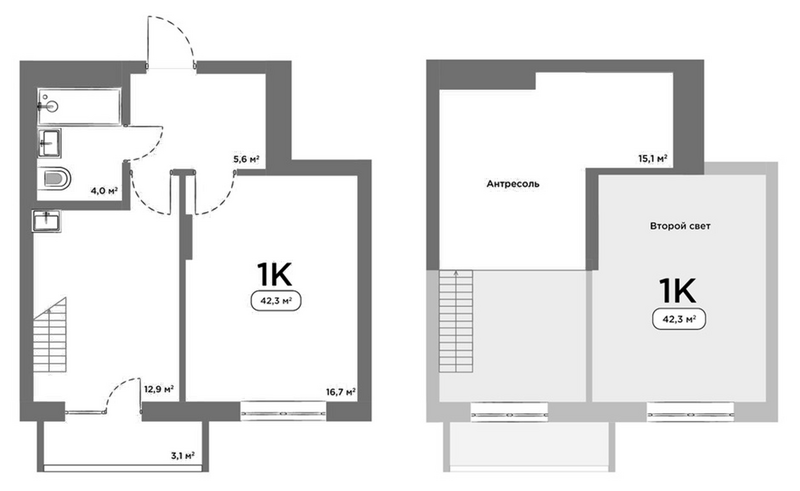 Планировка 1-к.кв 39.20 м² в ЖК «Авеню на Выборной»