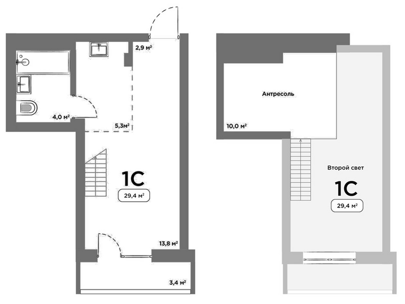 Планировка студии 26.00 м² в ЖК «Авеню на Выборной»