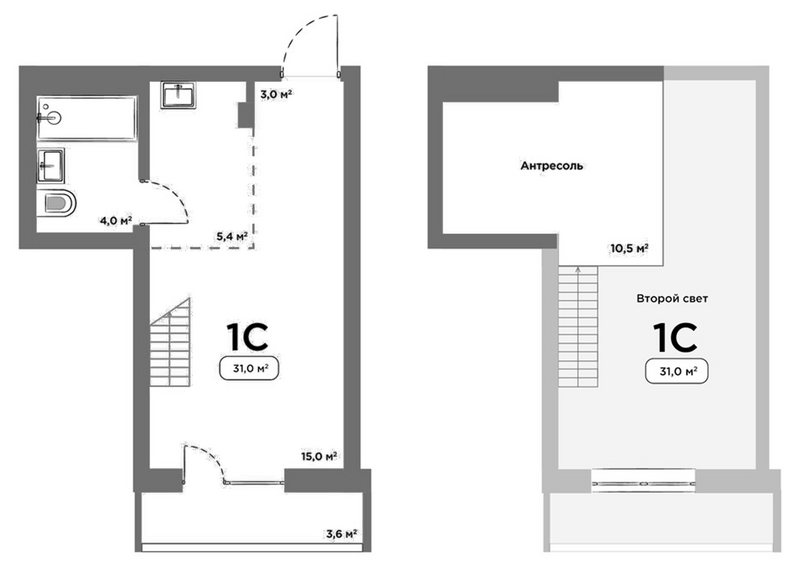 Планировка студии 27.40 м² в ЖК «Авеню на Выборной»