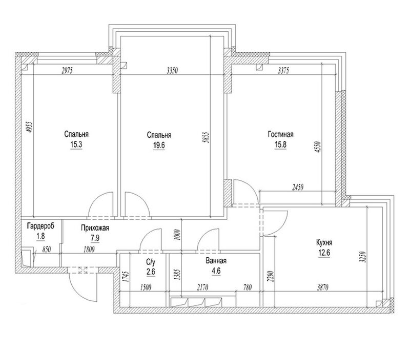 Планировка 3-к.кв 83.70 м² в ЖК «Солнечный бульвар. Кемерово»