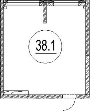 Планировка 2е-к.кв 38.10 м² в ЖК «Сити-парк. Кемерово»