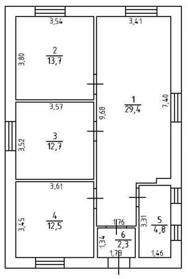 Планировка коттедж 80.00 м² в ЖК «Коттеджный поселок Благодатный»