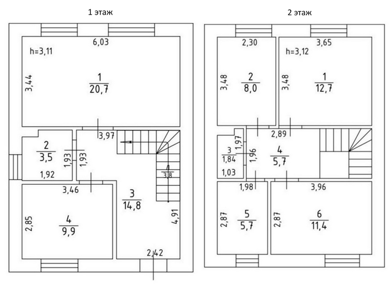 Планировка коттедж 102.00 м² в ЖК «Коттеджный поселок Благодатный»