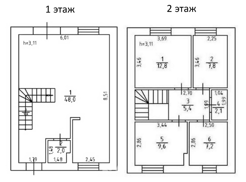 Планировка коттеджи 102.00 м² в ЖК «Коттеджный поселок Благодатный»