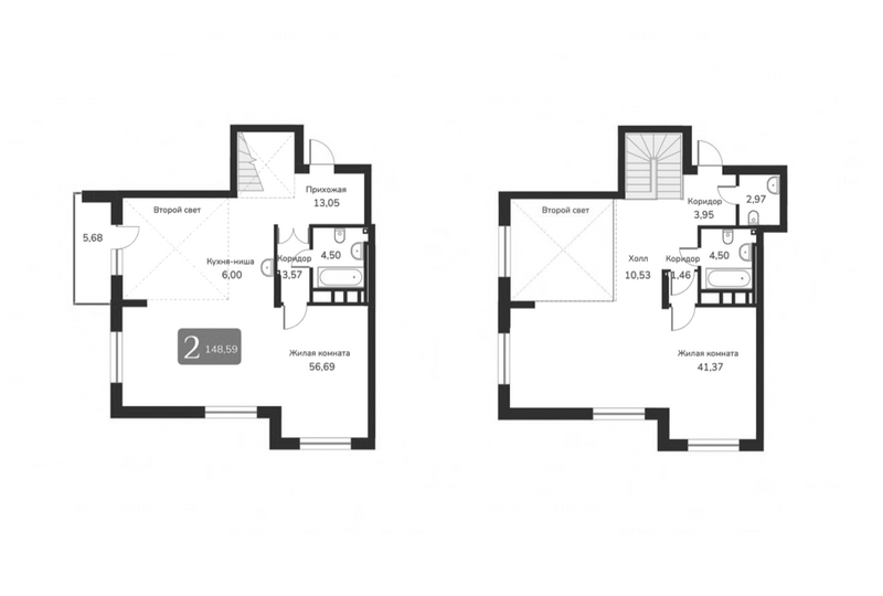 Планировка своб. план. 148.59 м² в ЖК «Марсель-2»
