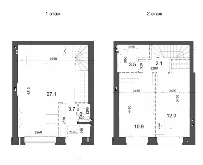 Планировка таунхаус 61.42 м² в ЖК «Коттеджный поселок Березки Элитный»