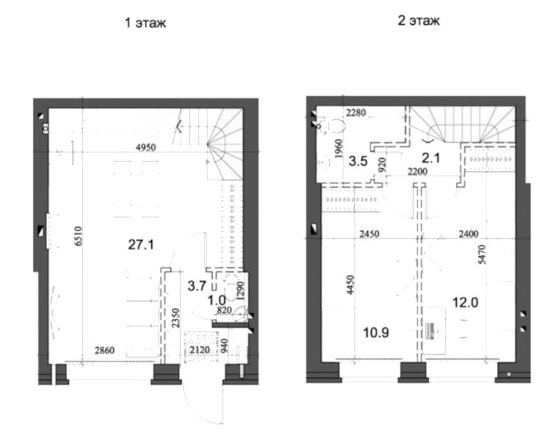 Планировка таунхаус 61.42 м² в ЖК «Коттеджный поселок Березки Элитный»