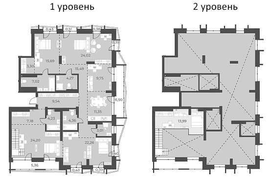 Планировка 5-к. квартира 179.66 м² в ЖК «Русское солнце»