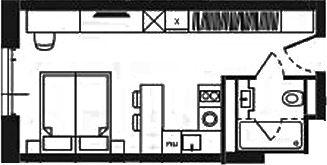 Планировка своб. план. 26.82 м² в ЖК «Башни YES»