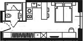 Планировка свободная планировка 26.84 м² в ЖК «Башни YES»