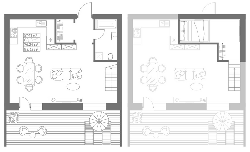 Планировка своб. план. 68.13 м² в ЖК «Собрание»