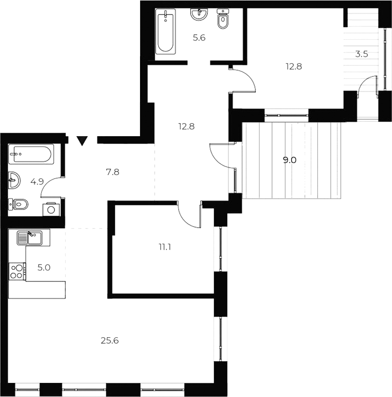 Планировка 3е-к.кв 85.60 м² в ЖК «ОСКАР»