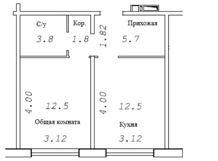 Планировка 1-к.кв 36.30 м² в ЖК «Фламинго»