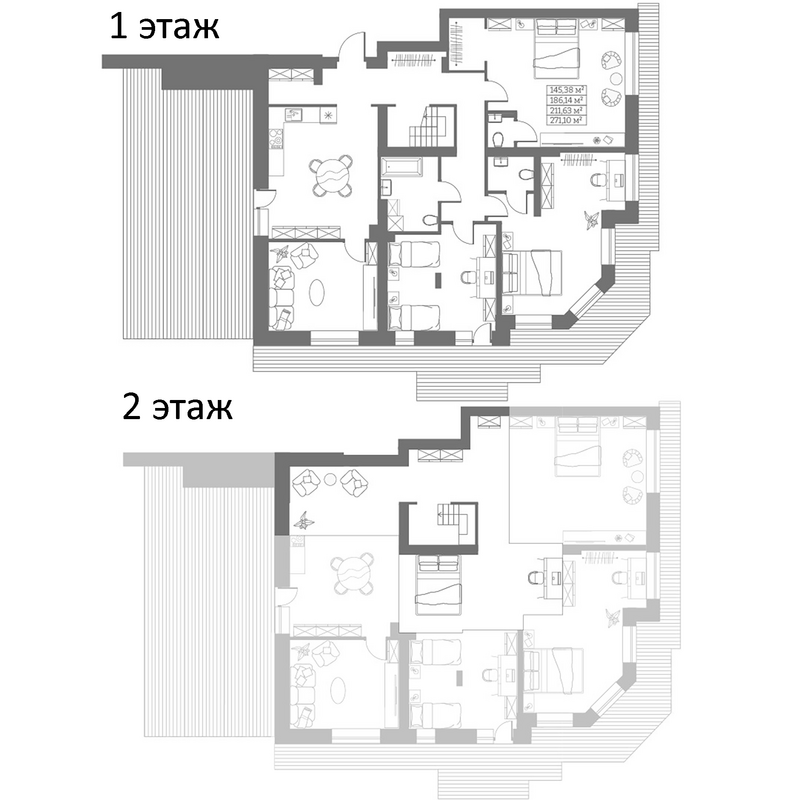 Планировка своб. план. 186.14 м² в ЖК «Собрание»