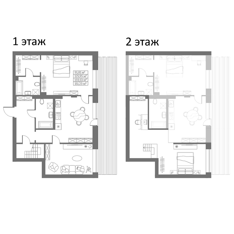 Планировка свободная планировка 125.95 м² в ЖК «Собрание»