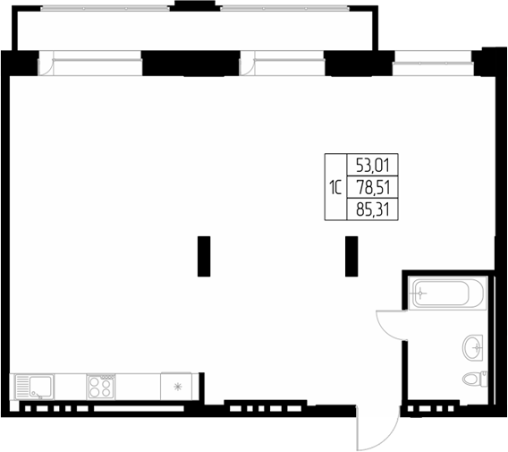 Планировка свободная планировка 80.60 м² в ЖК «Олимп. Горно-Алтайск»