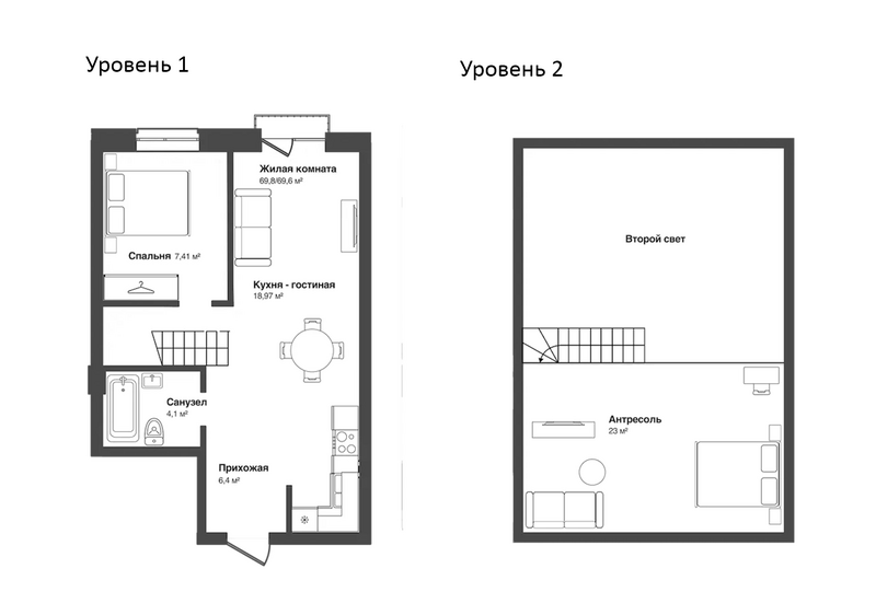 Планировка 3е-к.кв 62.28 м² в ЖК «Мечта»