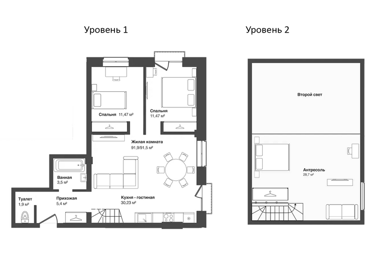Планировка 4е-к.кв 86.26 м² в ЖК «Мечта»