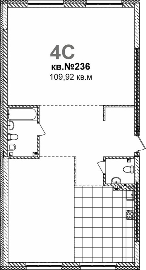 Планировка своб. план. 109.92 м² в ЖК «Римский квартал»