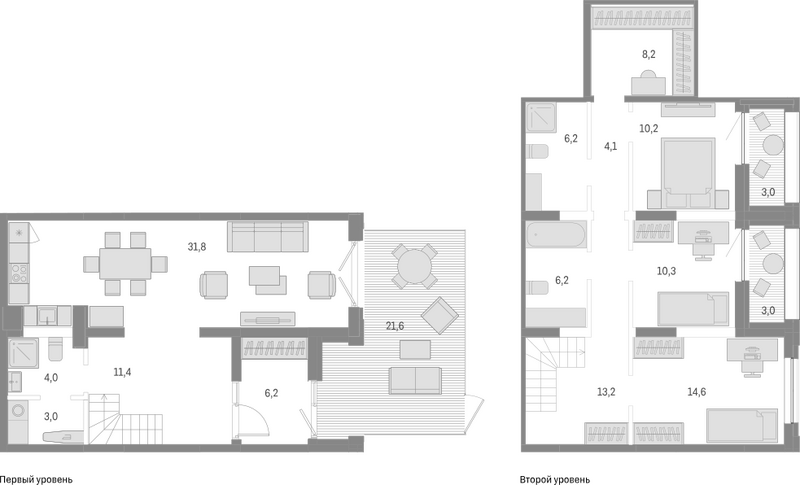 Планировка 4е-к.кв 129.40 м² в ЖК «Европейский берег»